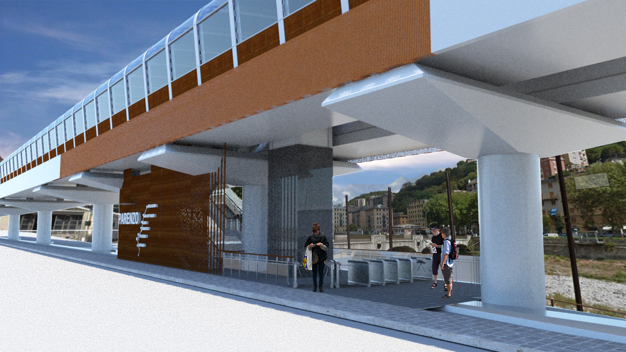 Stazione nell’area di Parenzo. Modello 3D e render: Francesco Paolo Verardi.