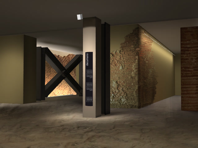 Render degli spazi e dell’illuminazione del Decumano Nord