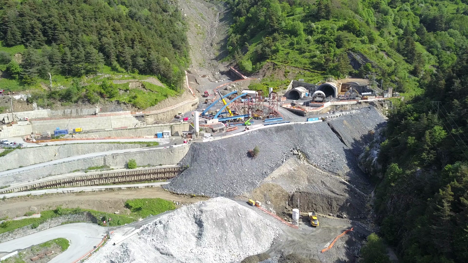 Vista generale delle aree di cantiere e degli imbocchi.
